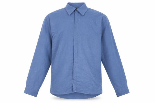 Front view of Cignal Collection Men’s Blue M Long Sleeve Button-Up Shirt