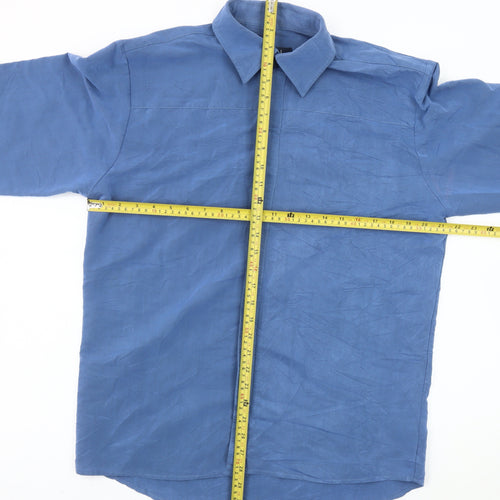 Cignal Collection Men’s Blue M Long Sleeve Button-Up Shirt