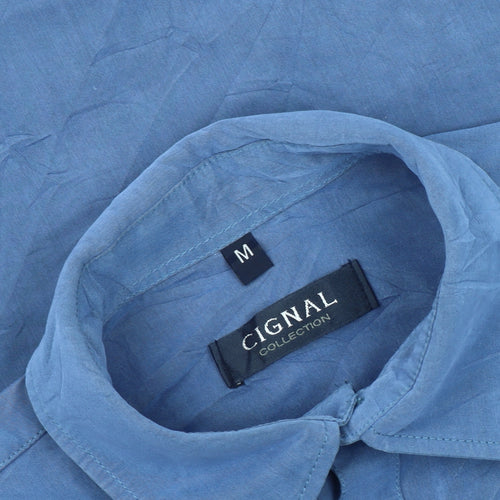 Cignal Collection Men’s Blue M Long Sleeve Button-Up Shirt