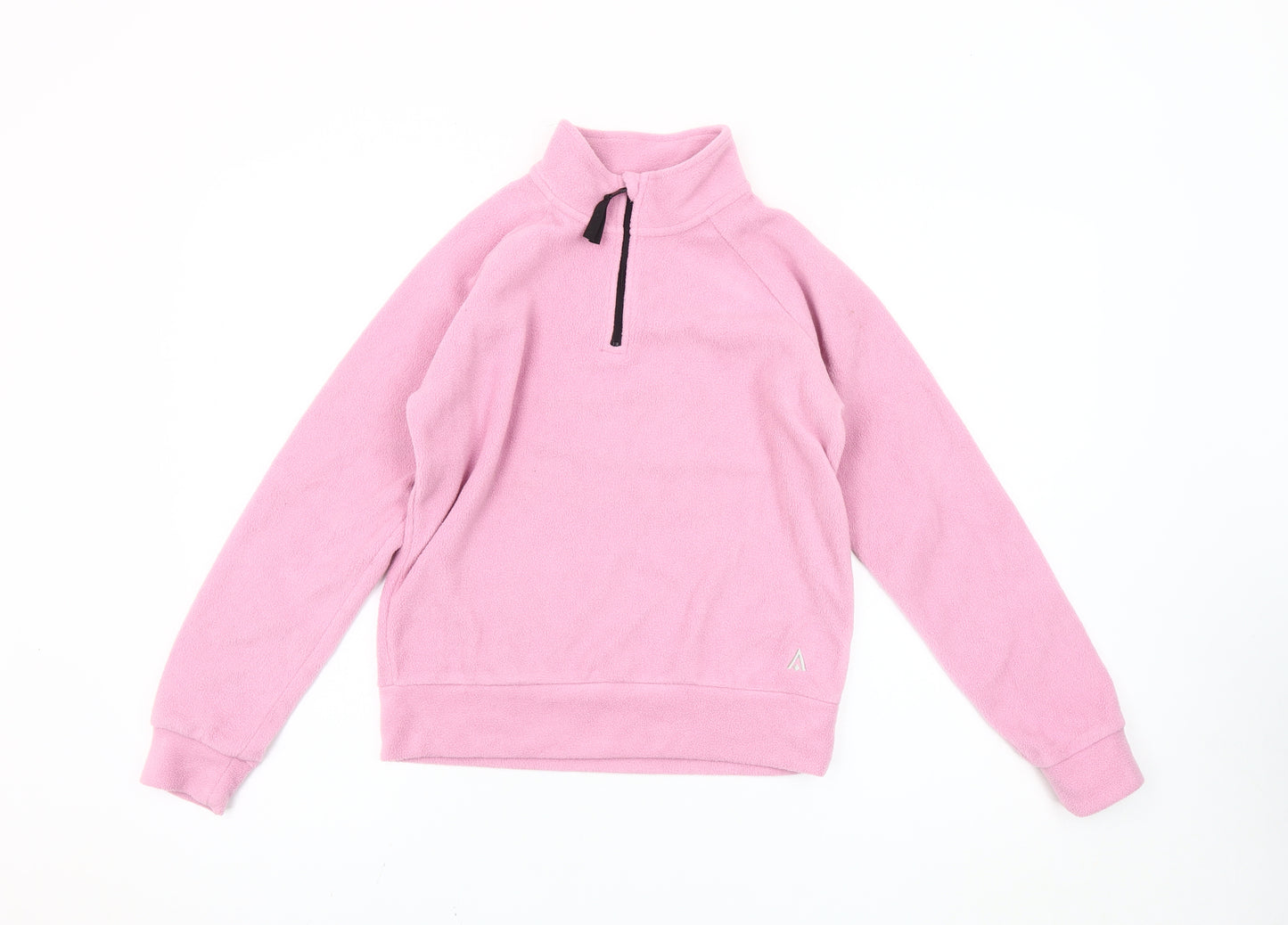 Glacier Point Girls Pink Fleece Sweatshirt 12-13Y 1/4 Zip High Neck Pullover