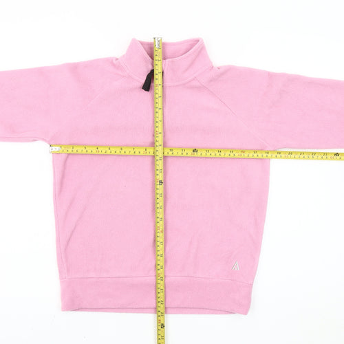 Glacier Point Girls Pink Fleece Sweatshirt 12-13Y 1/4 Zip High Neck Pullover