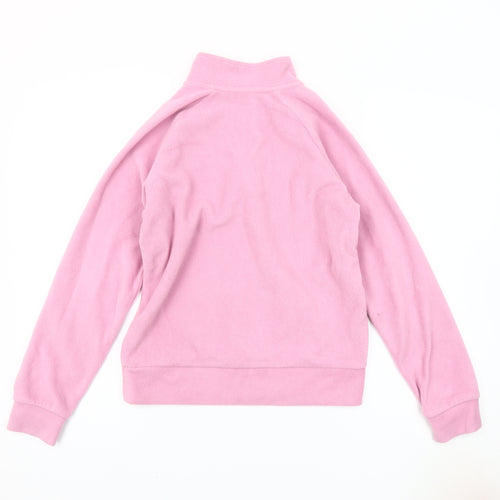 Glacier Point Girls Pink Fleece Sweatshirt 12-13Y 1/4 Zip High Neck Pullover