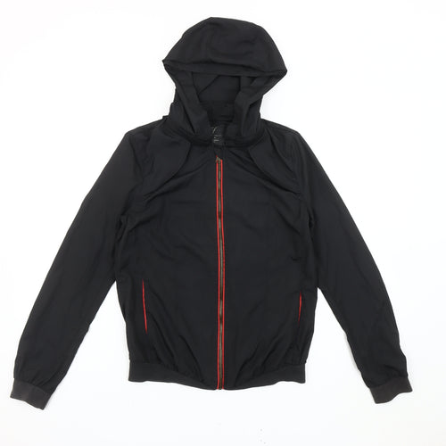 Zara Women’s Black Hooded Windbreaker Jacket Size 8 Casual Travel
