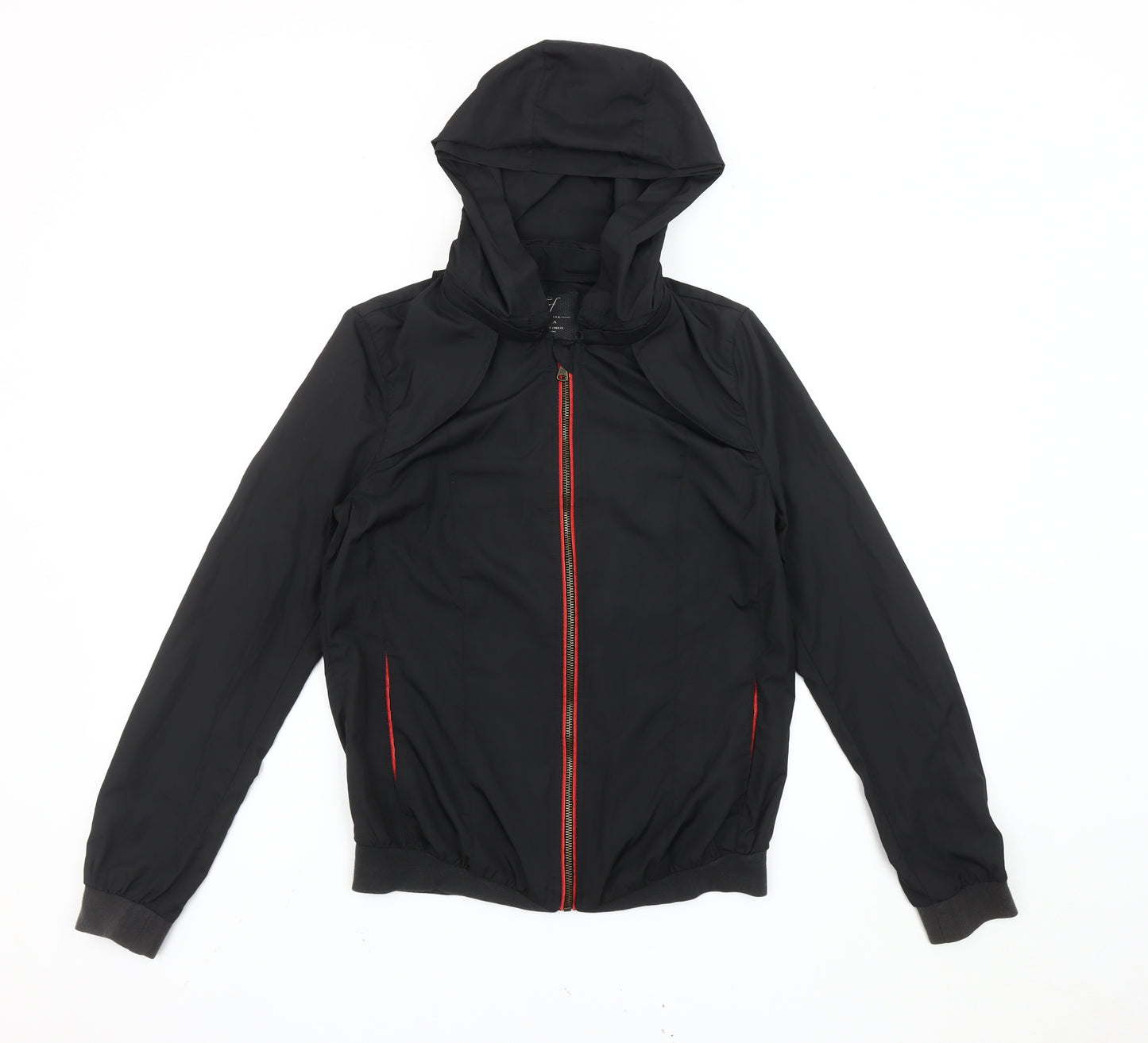 Zara Women’s Black Hooded Windbreaker Jacket Size 8 Casual Travel