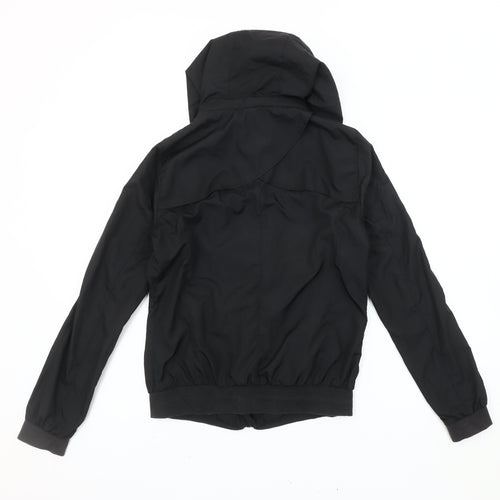 Zara Women’s Black Hooded Windbreaker Jacket Size 8 Casual Travel