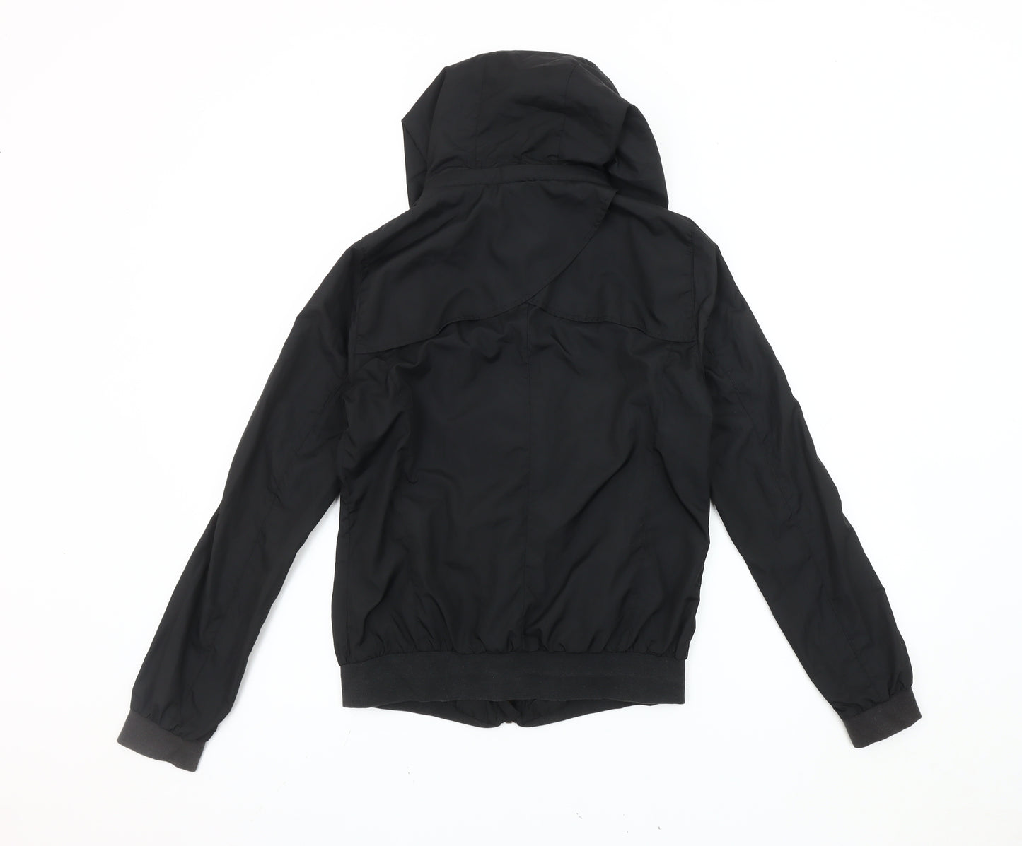 Zara Women’s Black Hooded Windbreaker Jacket Size 8 Casual Travel