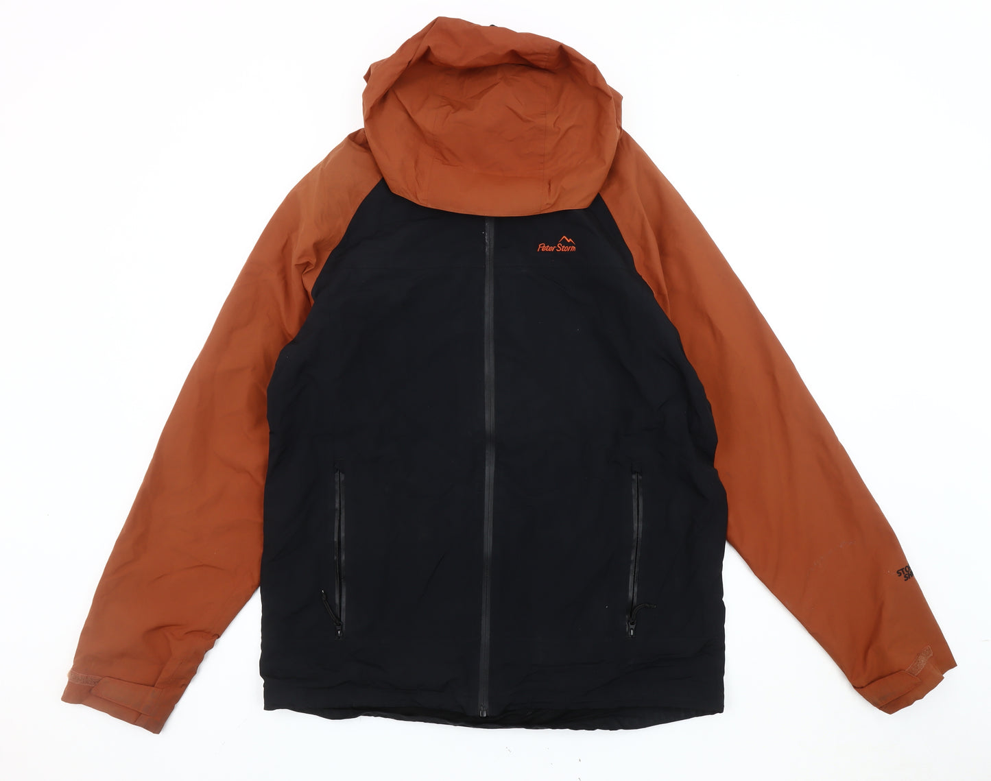 Peter Storm Men’s Black Brown Waterproof Rain Jacket M Hiking Outdoor