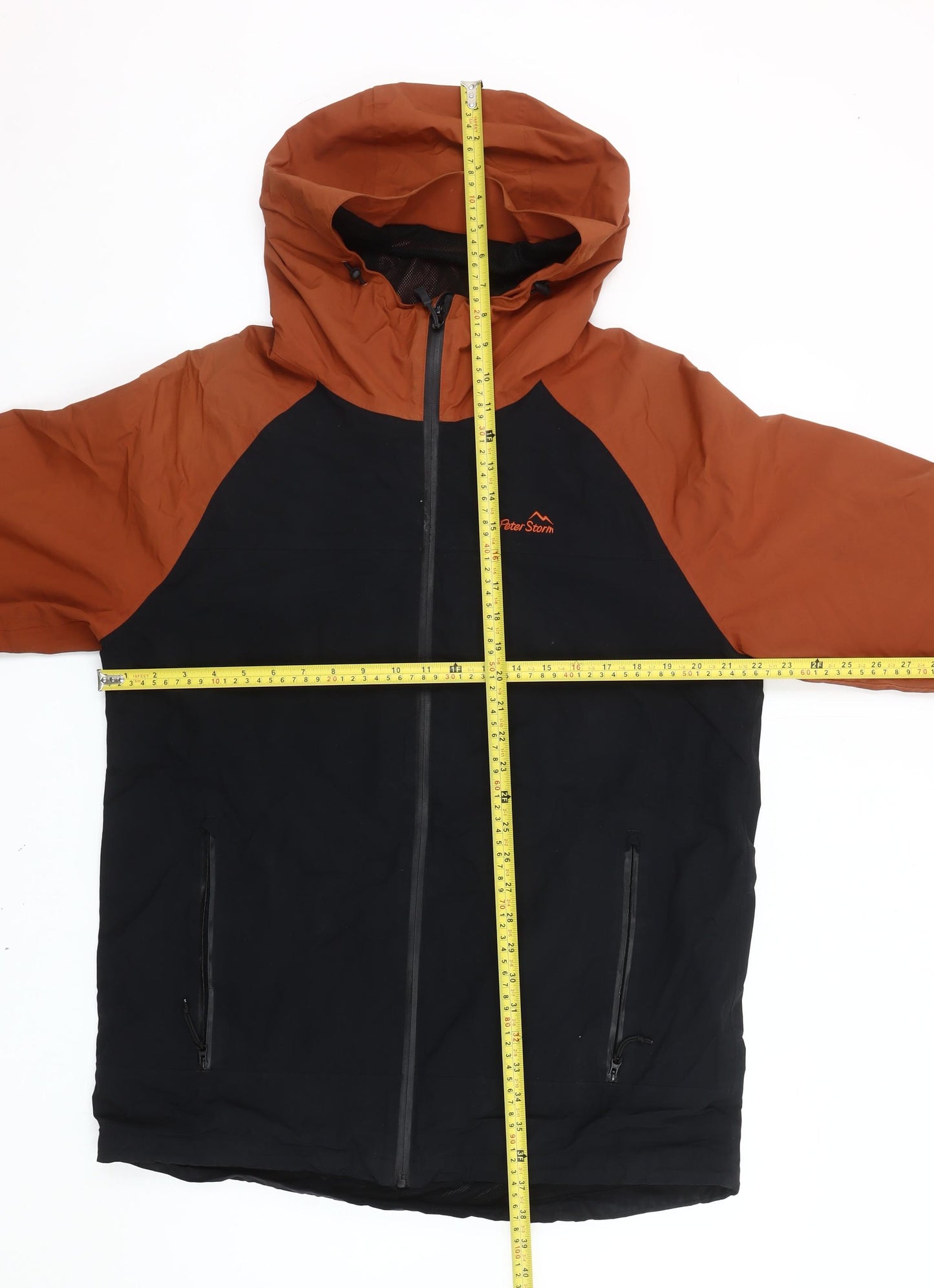 Peter Storm Men’s Black Brown Waterproof Rain Jacket M Hiking Outdoor