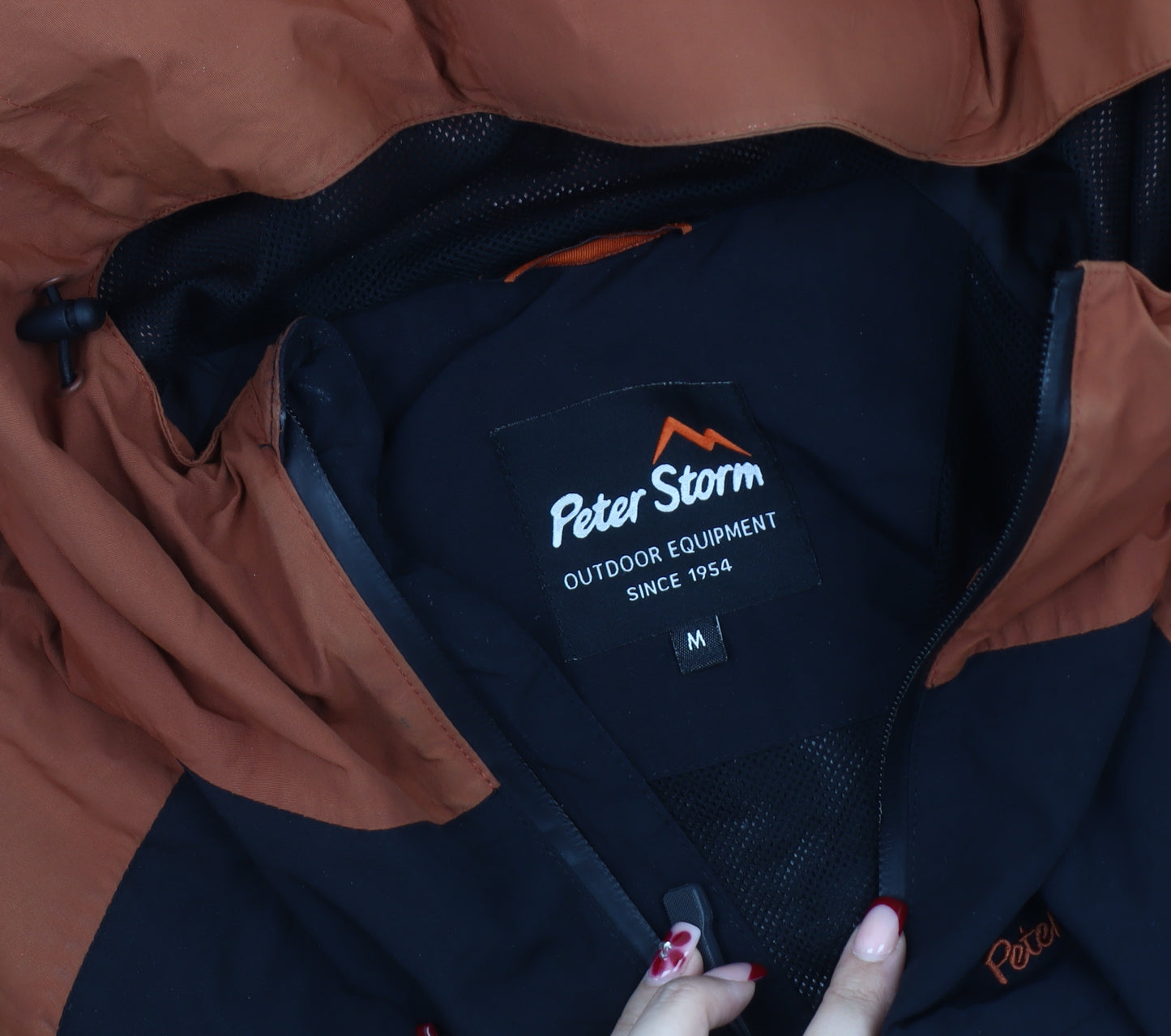 Peter Storm Men’s Black Brown Waterproof Rain Jacket M Hiking Outdoor