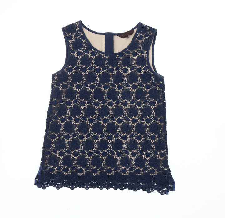 Great Plains Women Blue Lace Sleeveless Blouse M