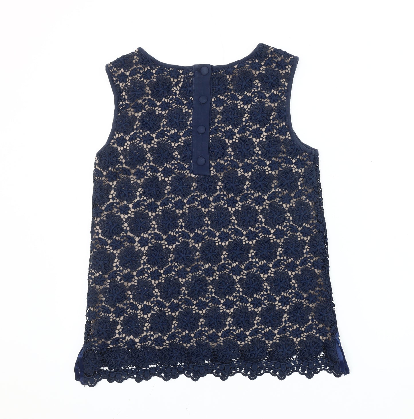 Great Plains Women Blue Lace Sleeveless Blouse M