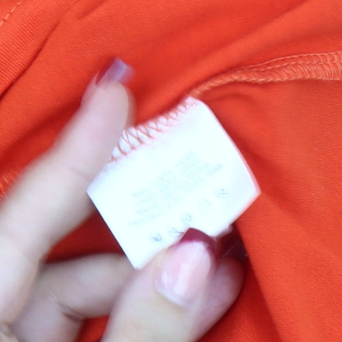 Klass Women Orange Blouse Size 12 Tunic Cut Out Detail