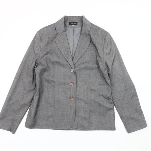 Jenny Loyd Women’s Grey Size 12 Single-Breasted Suit Jacket