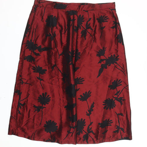 Finery Women’s Red Black Floral Midi Pencil Skirt Size 20