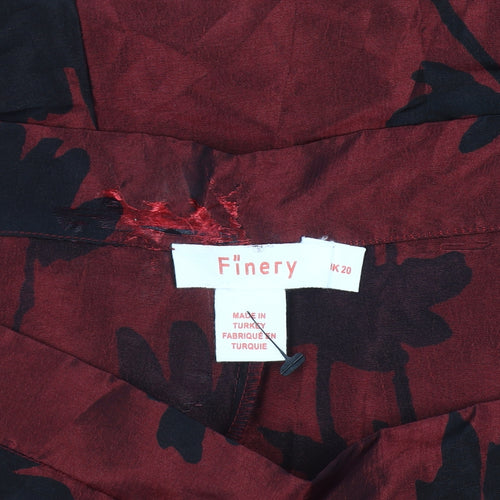 Finery Women’s Red Black Floral Midi Pencil Skirt Size 20