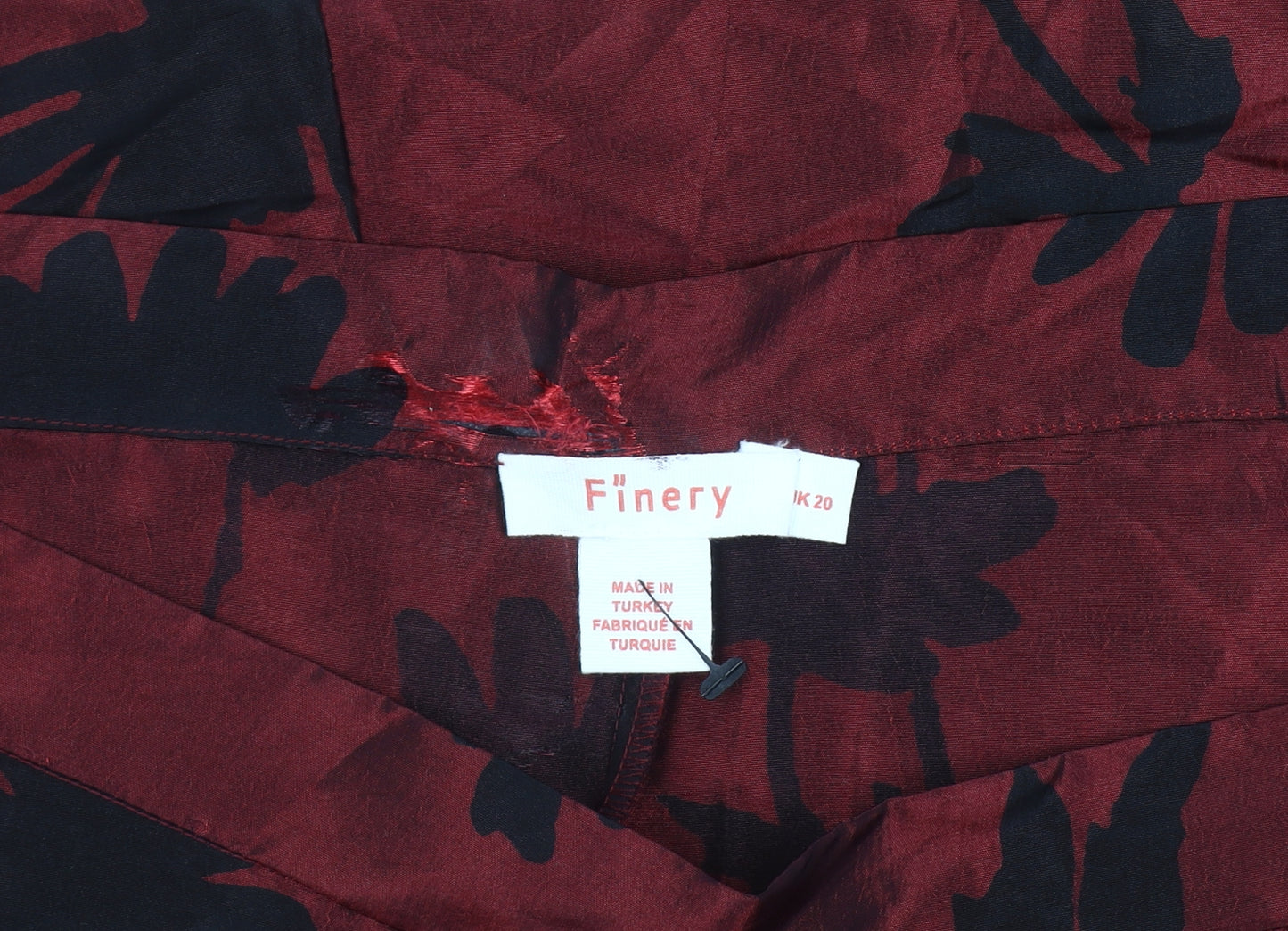 Finery Women’s Red Black Floral Midi Pencil Skirt Size 20
