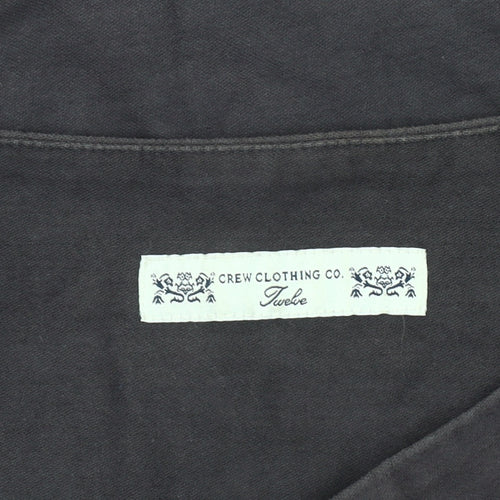 Crew Clothing Co. Womens Brown Embroidered A-Line Cotton Skirt Size 12