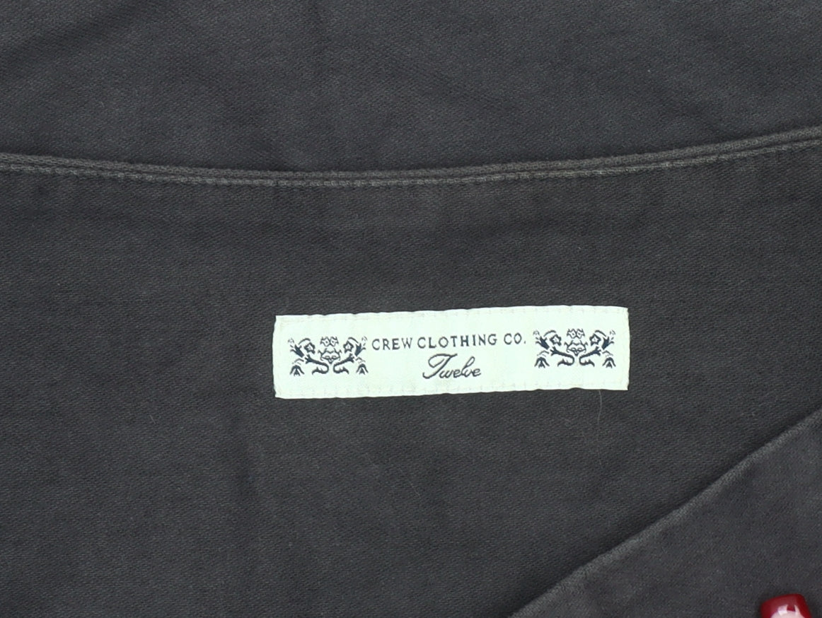 Crew Clothing Co. Womens Brown Embroidered A-Line Cotton Skirt Size 12