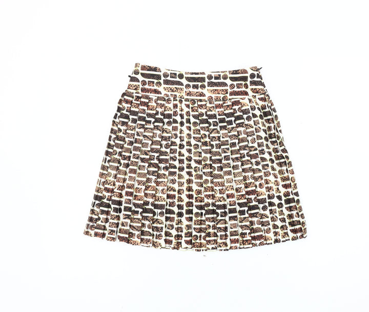 River Island Women Multicoloured Size 6 Pleated Animal Print Skirt