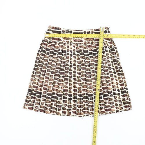 River Island Women Multicoloured Size 6 Pleated Animal Print Skirt