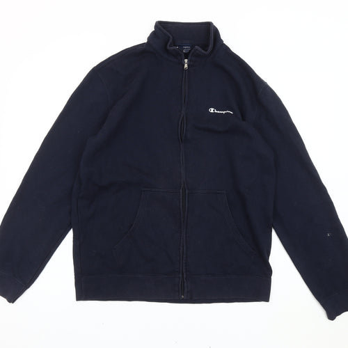 Champion Men’s Blue XL Full Zip Fleece Jacket with Logo