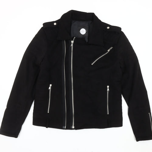The Couture Club Womens Black Biker Jacket Size L Regular Fit