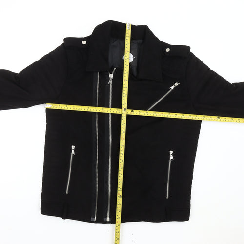 The Couture Club Womens Black Biker Jacket Size L Regular Fit