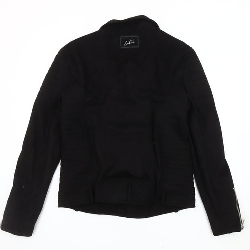 The Couture Club Womens Black Biker Jacket Size L Regular Fit