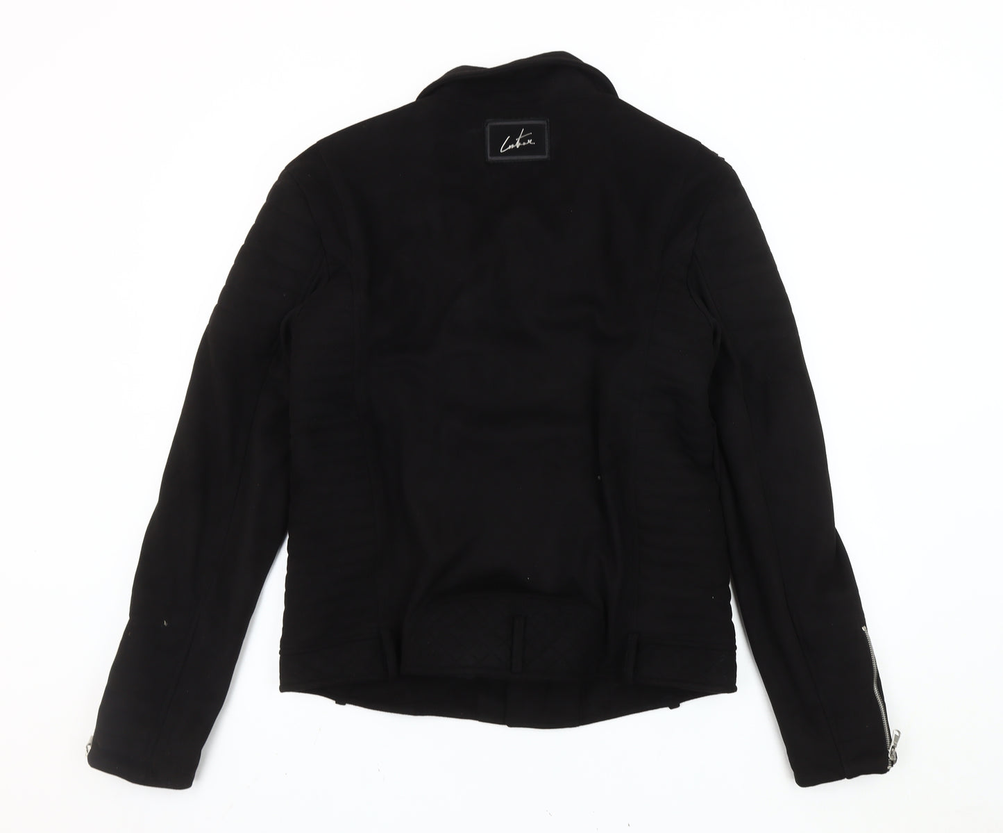 The Couture Club Womens Black Biker Jacket Size L Regular Fit