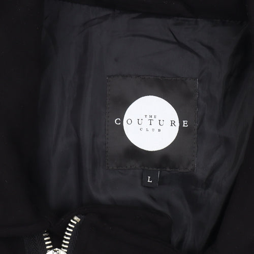 The Couture Club Womens Black Biker Jacket Size L Regular Fit