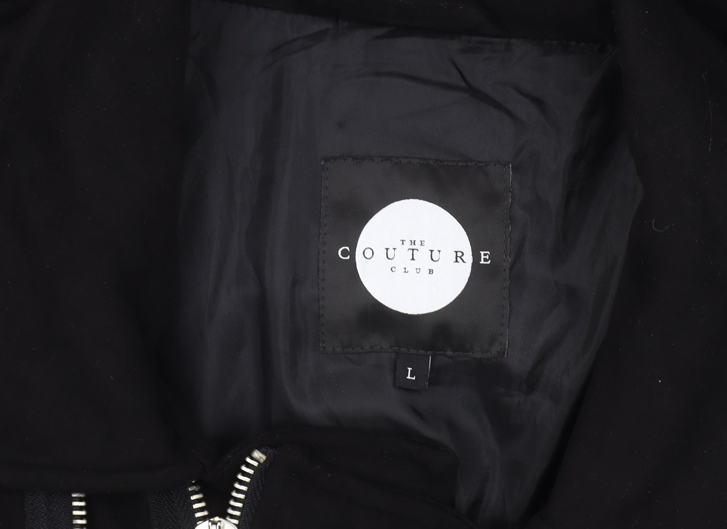 The Couture Club Womens Black Biker Jacket Size L Regular Fit