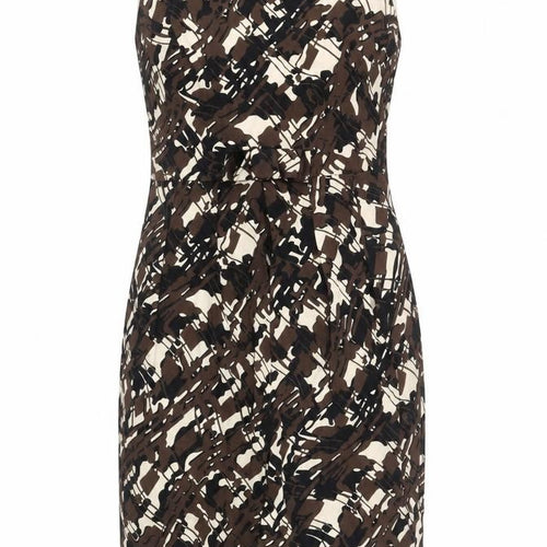 Next Women’s Brown Beige Abstract Sheath Dress Size 10 Workwear