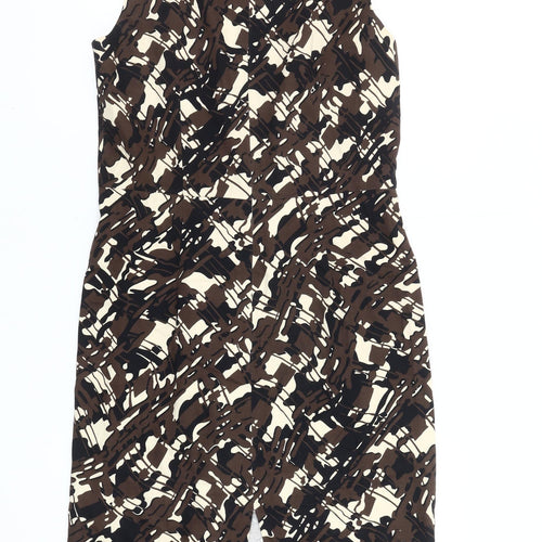 Next Women’s Brown Beige Abstract Sheath Dress Size 10 Workwear