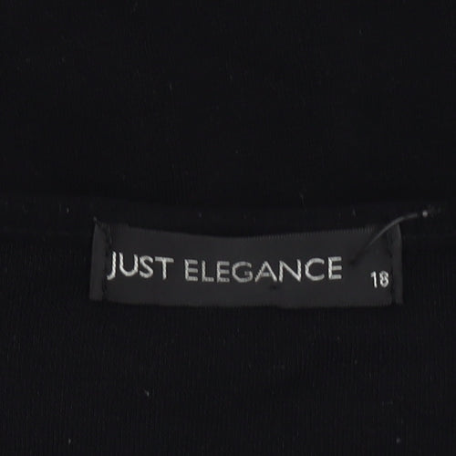 Just Elegance Womens Black Grey Purple Jumper Size 18 V-Neck Pullover
