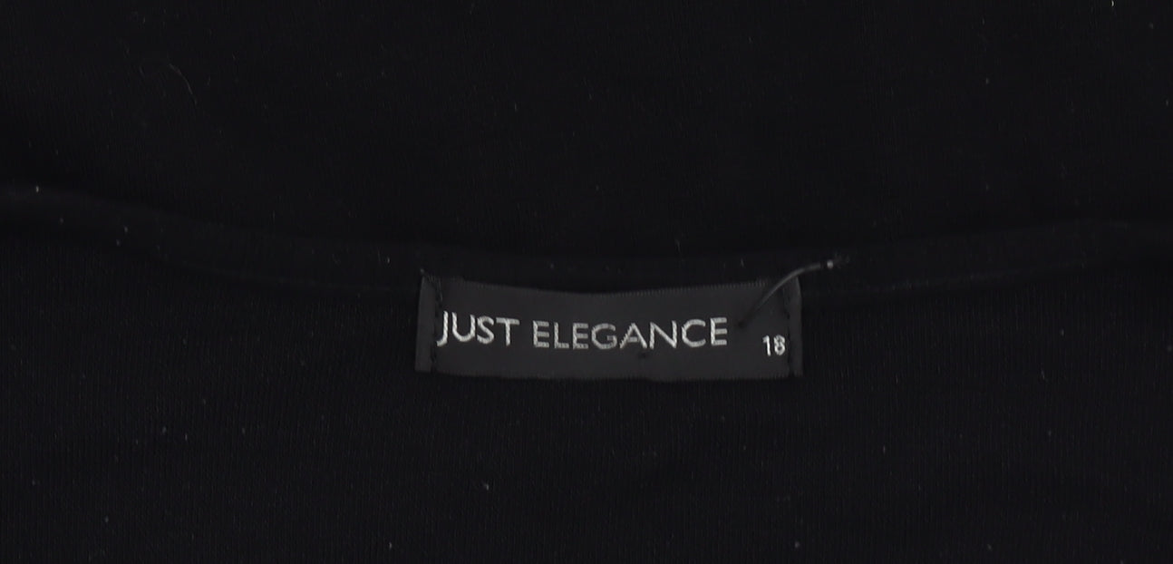 Just Elegance Womens Black Grey Purple Jumper Size 18 V-Neck Pullover