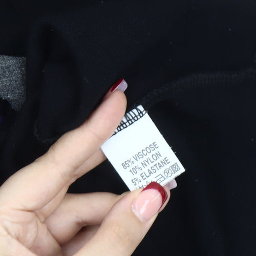 Just Elegance Womens Black Grey Purple Jumper Size 18 V-Neck Pullover