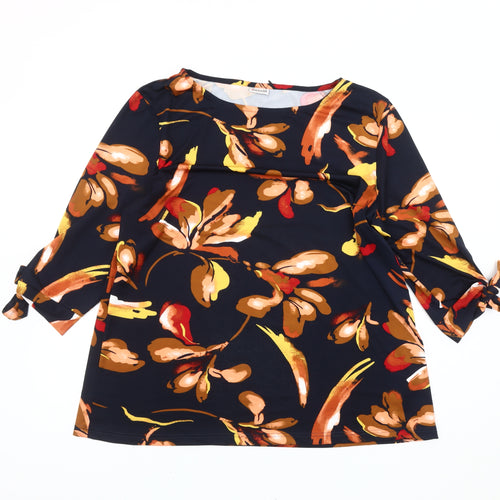 Damart Women's Multicoloured Floral Tunic Blouse UK 18 3/4 Sleeve