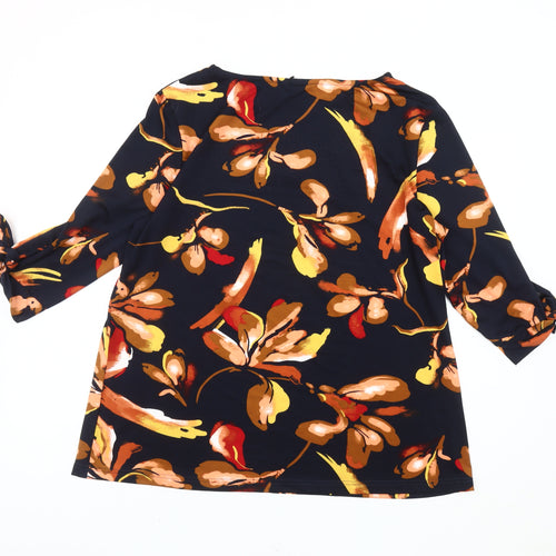 Damart Women's Multicoloured Floral Tunic Blouse UK 18 3/4 Sleeve