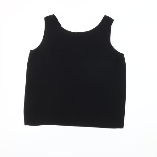 C&A Women Black Tank Top Size 14 Scoop Neck Sleeveless