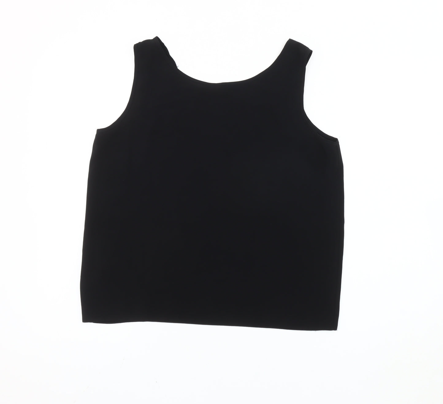 C&A Women Black Tank Top Size 14 Scoop Neck Sleeveless