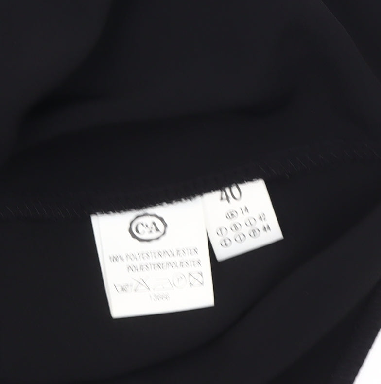 C&A Women Black Tank Top Size 14 Scoop Neck Sleeveless