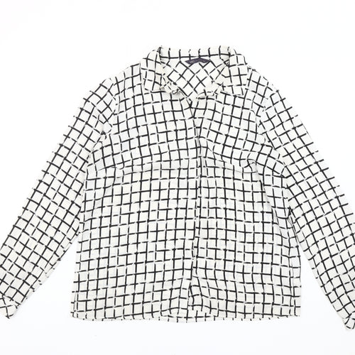 Marks and Spencer Women’s White Black Check Blouse Size 12