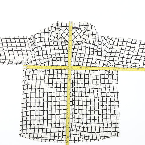 Marks and Spencer Women’s White Black Check Blouse Size 12