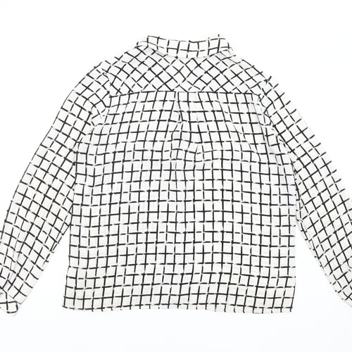 Marks and Spencer Women’s White Black Check Blouse Size 12