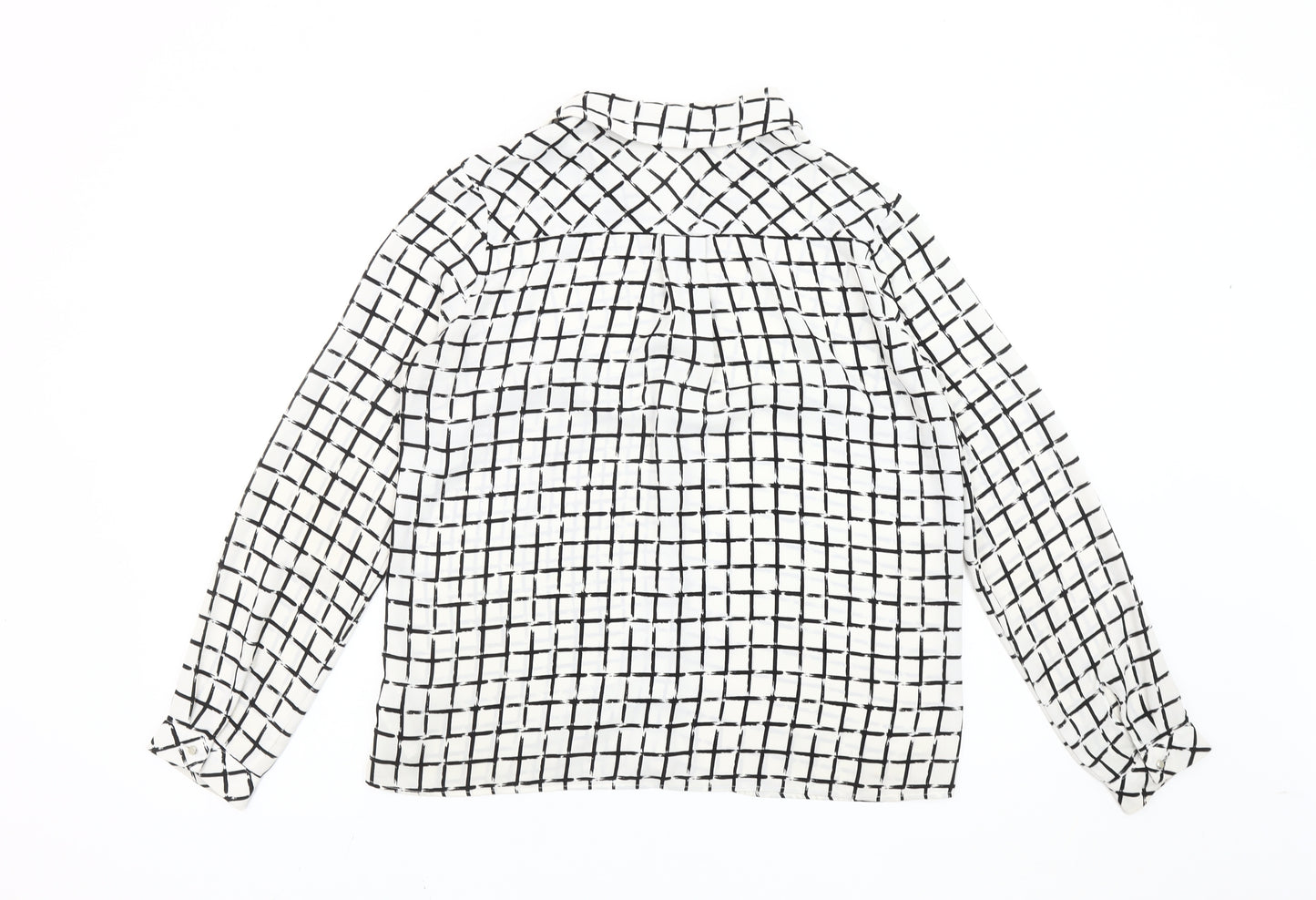 Marks and Spencer Women’s White Black Check Blouse Size 12