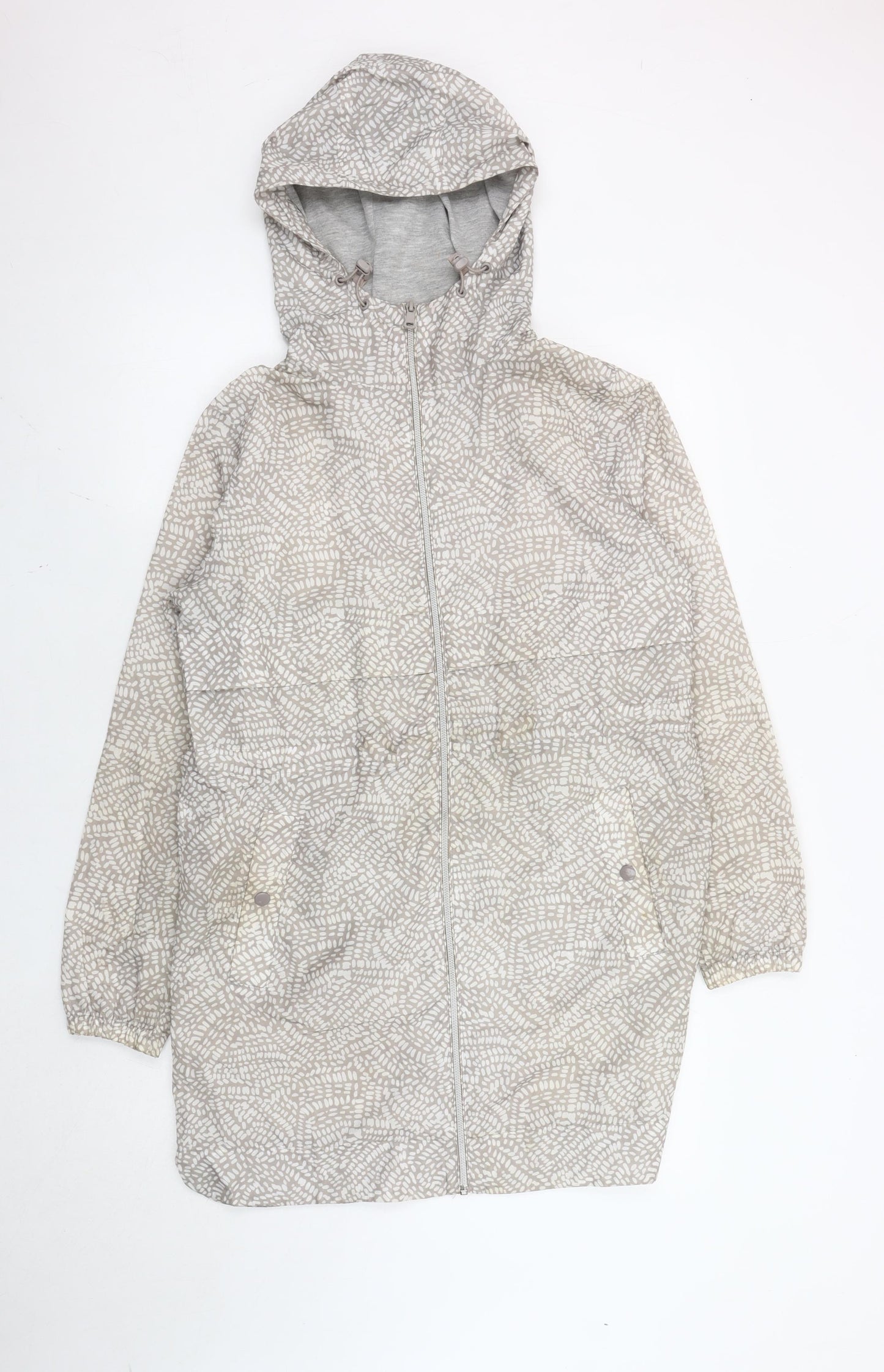 Marks and Spencer Women’s Grey Hooded Rain Coat Jacket Size S