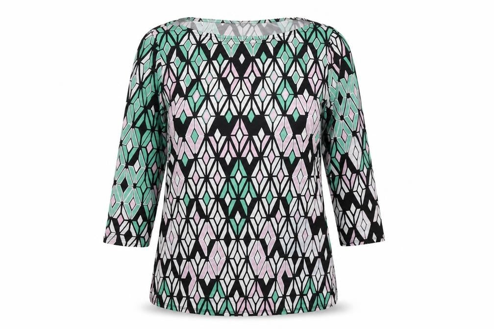 Front view of Market & Spruce women’s multicoloured geometric tunic top m