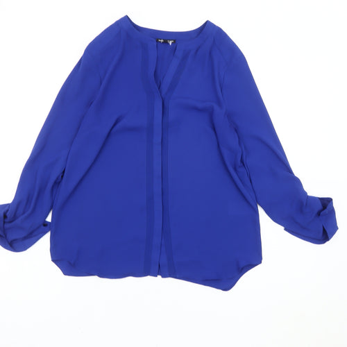 Warehouse Women’s Blue Size 10 V-Neck Chiffon Blouse