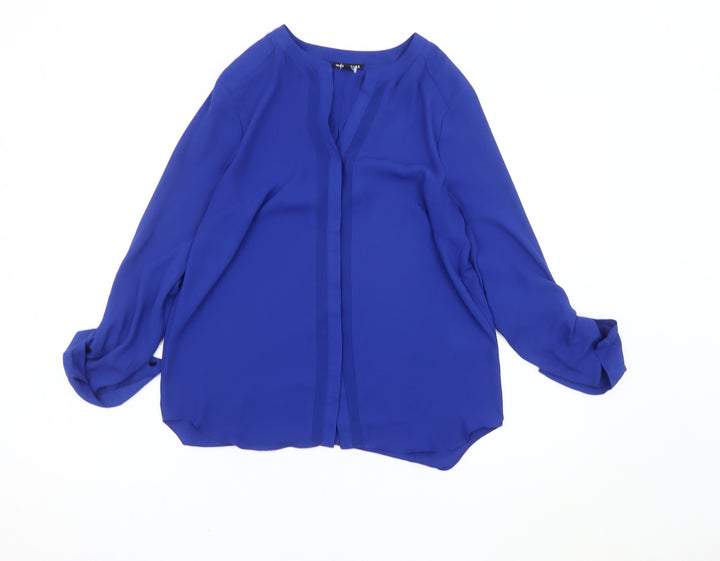 Warehouse Women’s Blue Size 10 V-Neck Chiffon Blouse