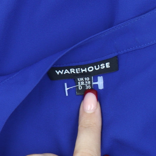 Warehouse Women’s Blue Size 10 V-Neck Chiffon Blouse